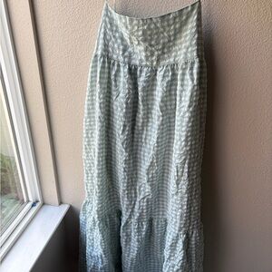 Petal & Pup Green gingham maxi dress light and flowy